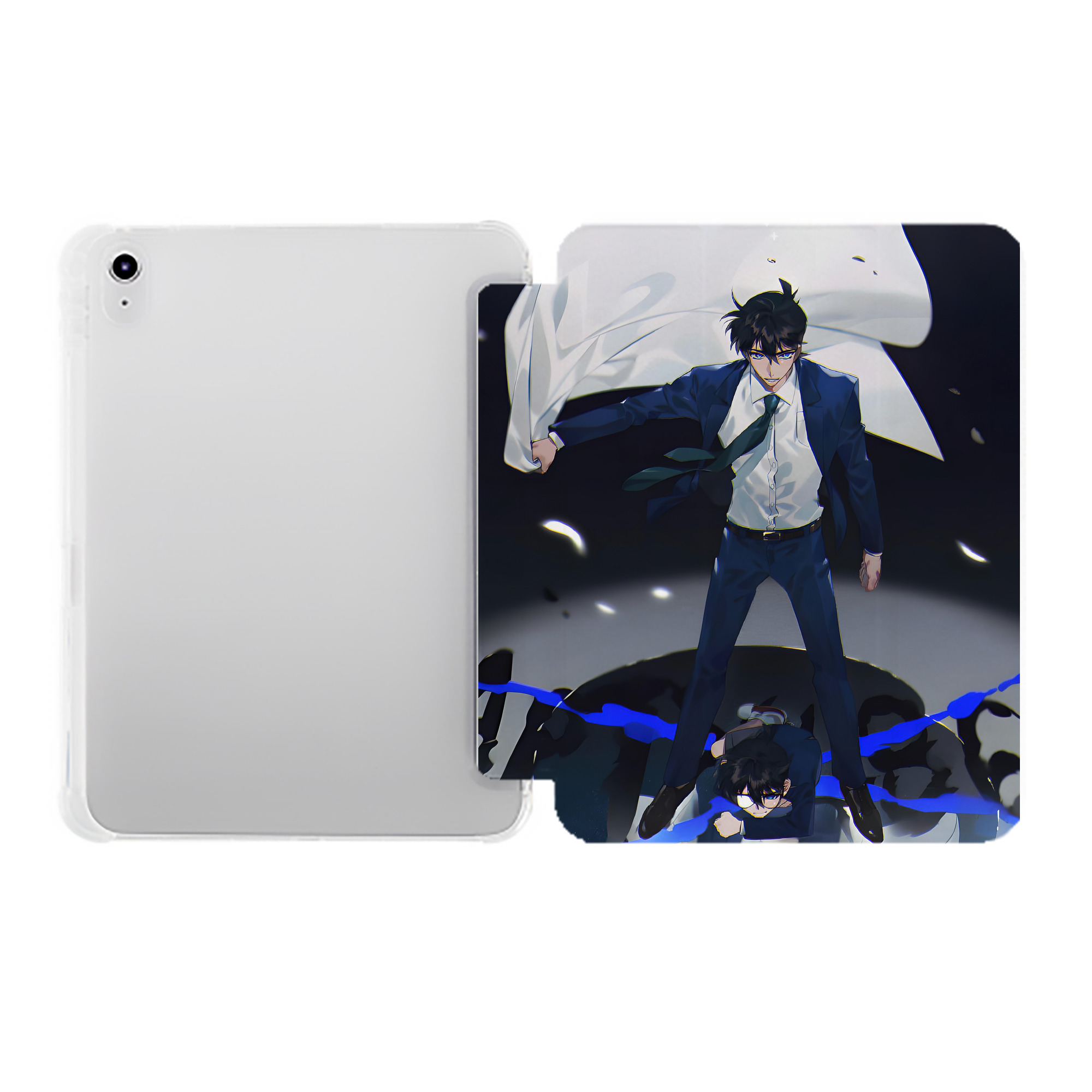 （画像用） 名探偵コナン Detective Conan IPad ケース ペン収納付き 三つ折りスタンド PUレザー×シリコン 対応機種9.5/10.5/10.9インチ